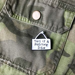 Enamel Quote Pin Brooch Positive Kawaii